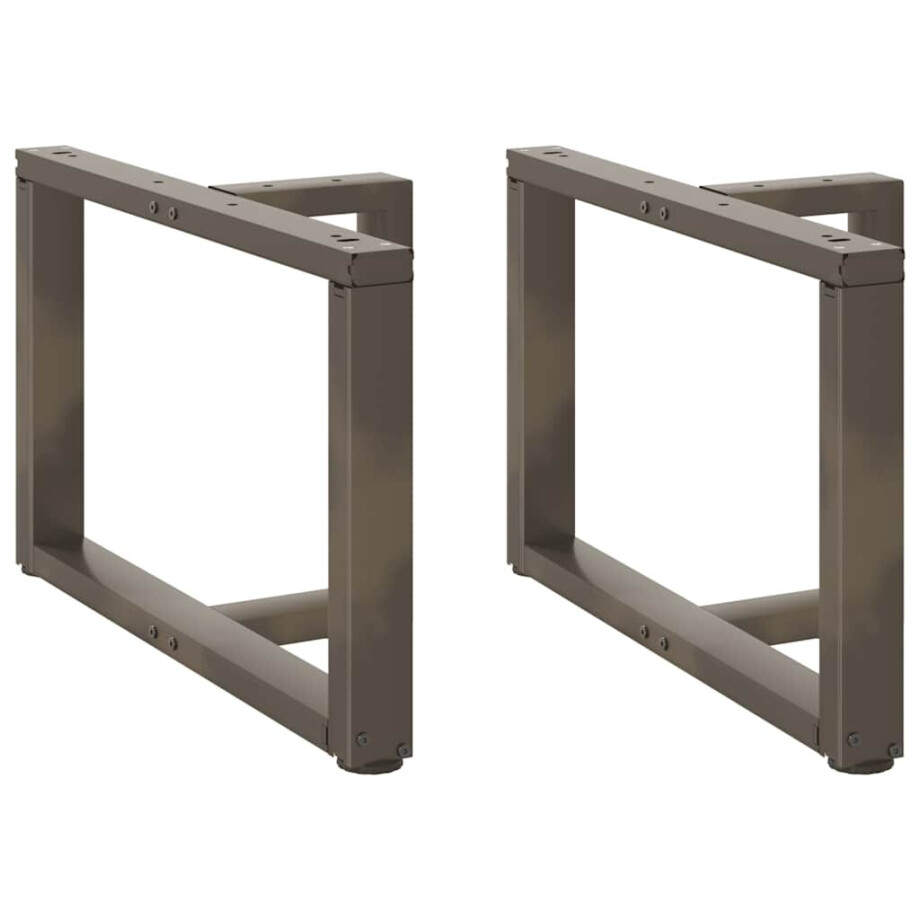 vidaXL Salontafelpoten 2 st T-vormig 60x25x(42-43) cm staal naturel afbeelding 1