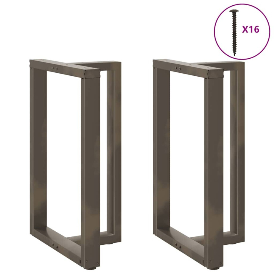vidaXL Bartafelpoten 2 st T-vormig 60x35x(90-91) cm staal naturel afbeelding 1