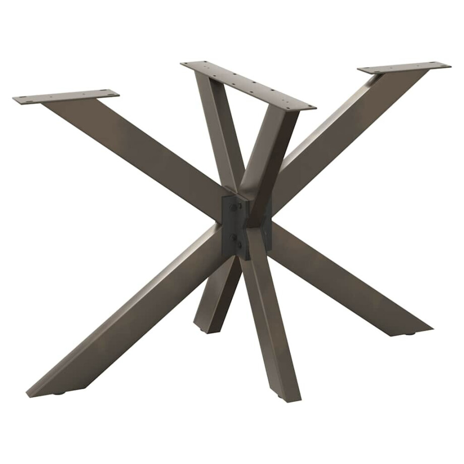 vidaXL Eettafelpoot spider vorm 120x68x(72-73) cm staal naturel afbeelding 1