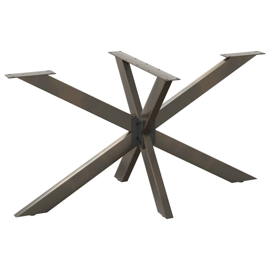 vidaXL Eettafelpoot spider vorm 150x78x(72-73) cm staal naturel afbeelding 1
