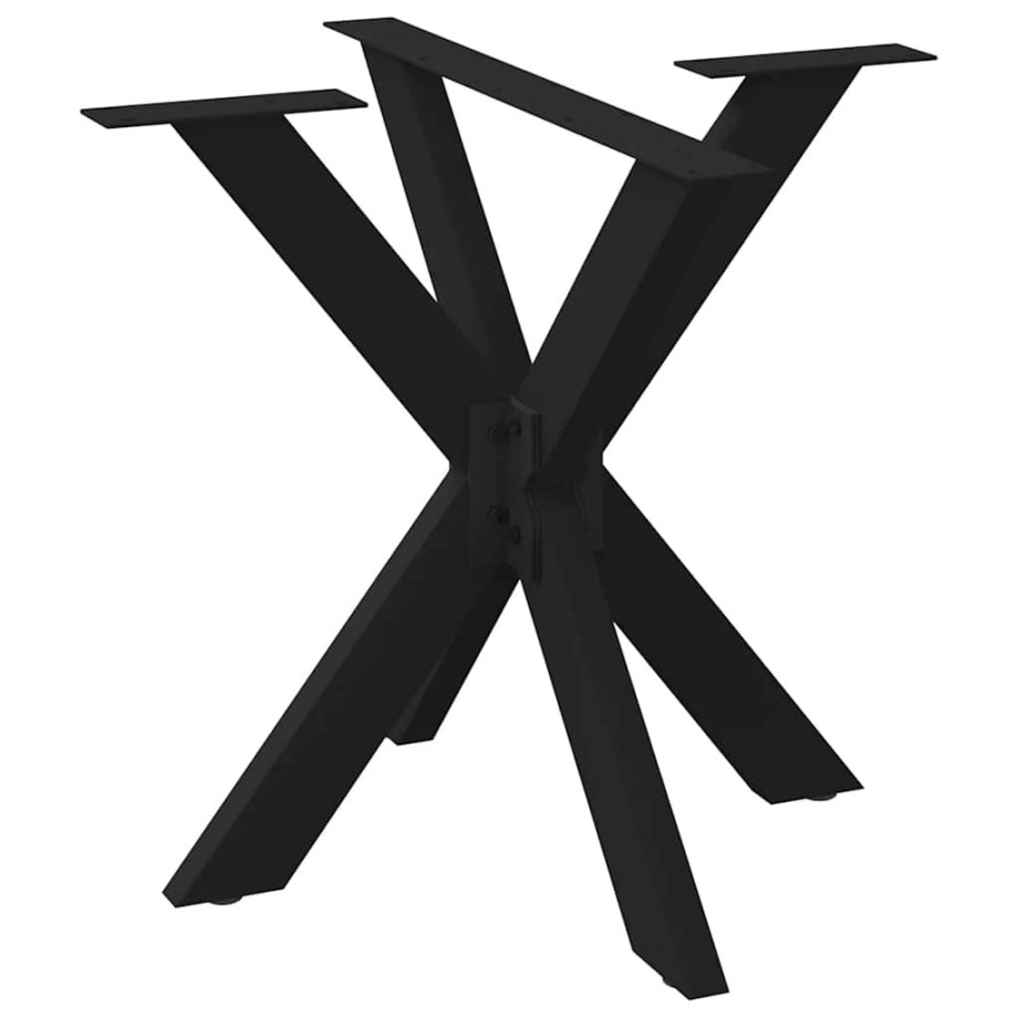 vidaXL Eettafelpoot spider vorm 85x85x(72-73) cm staal zwart afbeelding 1