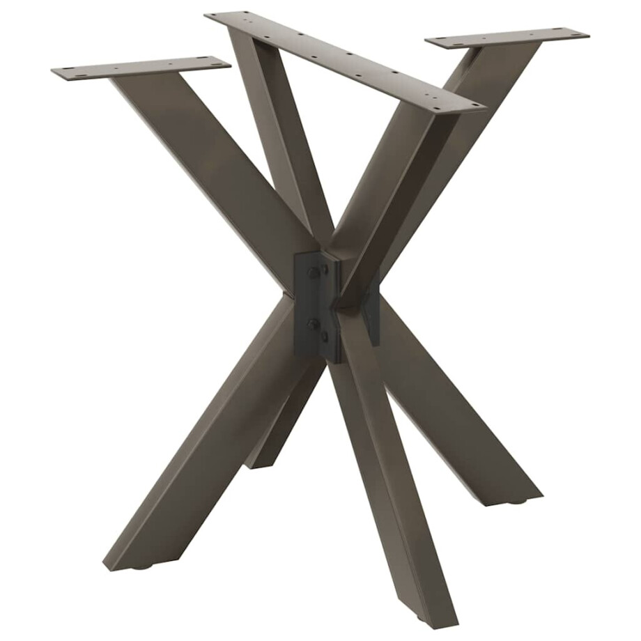 vidaXL Eettafelpoot spider vorm 85x85x(72-73) cm staal naturel afbeelding 1