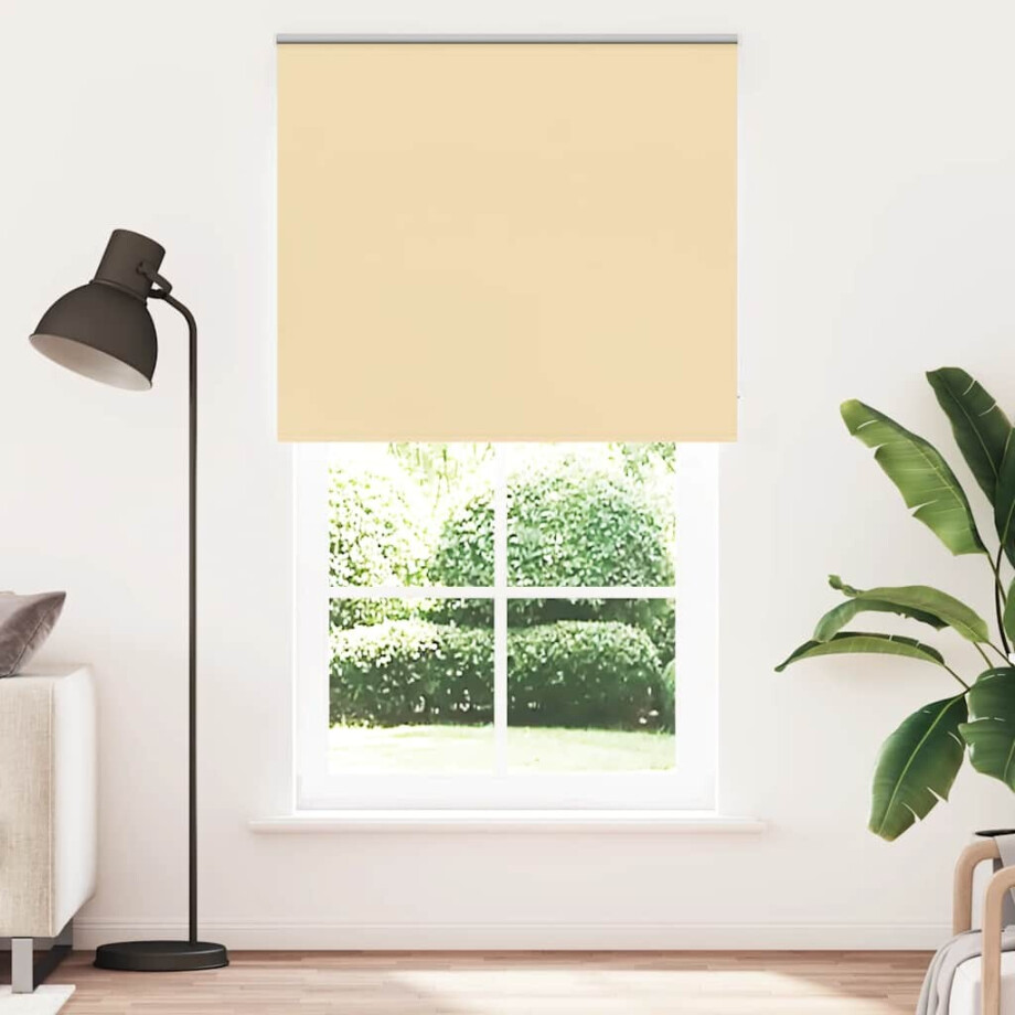 vidaXL Rolgordijn verduisterend 135x210 cm stofbreedte 131,6 cm beige afbeelding 1