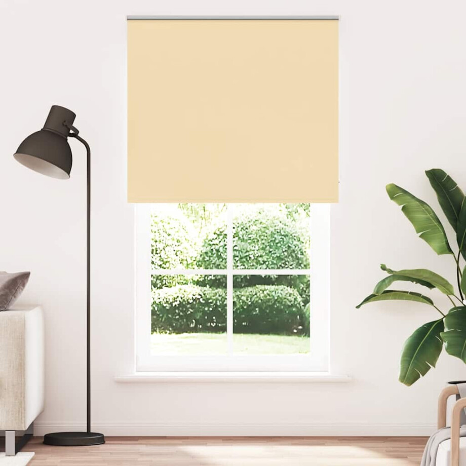 vidaXL Rolgordijn verduisterend 140x210 cm stofbreedte 136,6 cm beige afbeelding 1