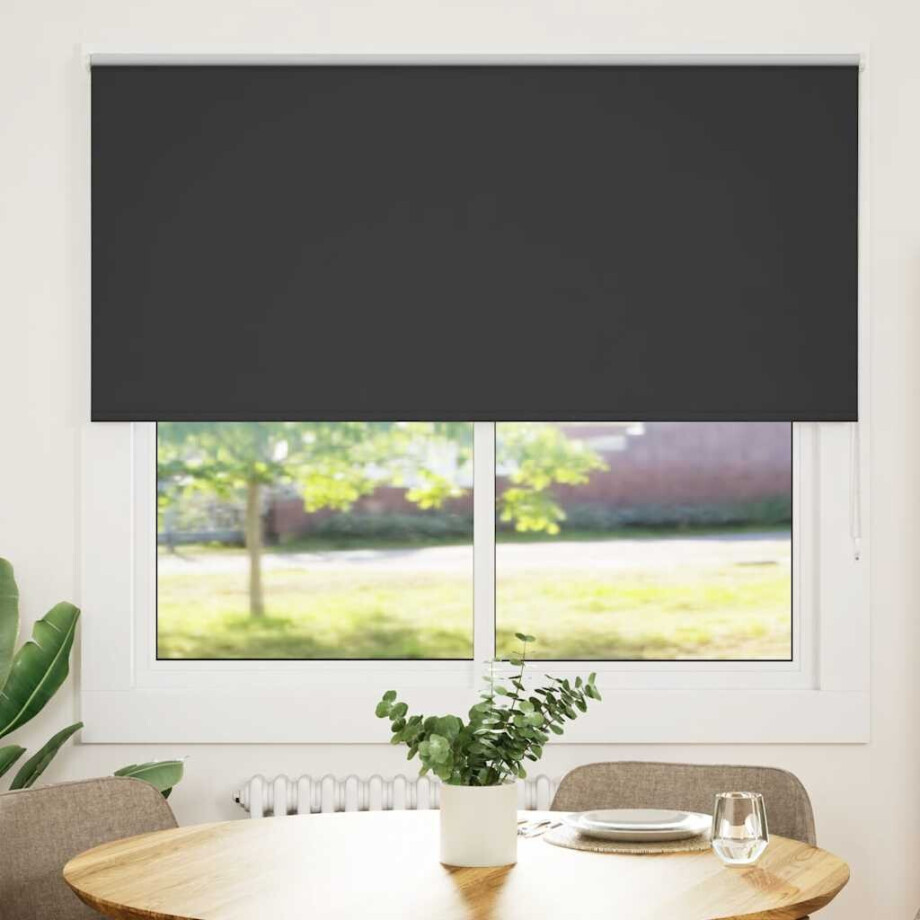 vidaXL Rolgordijn verduisterend 150x175 cm stofbreedte 146,6 cm zwart afbeelding 1