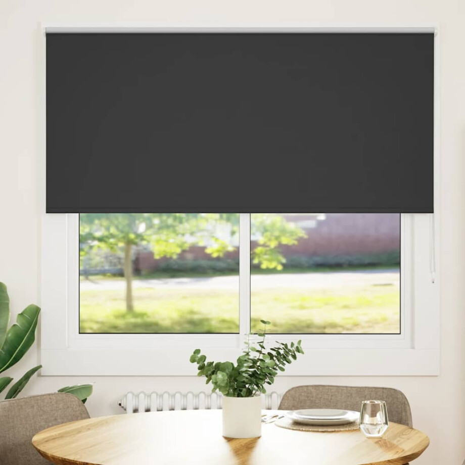 vidaXL Rolgordijn verduisterend 165x175 cm stofbreedte 161,6 cm zwart afbeelding 1