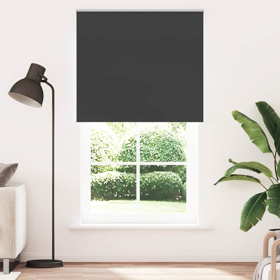 vidaXL Rolgordijn verduisterend 130x230 cm stofbreedte 126,6 cm zwart afbeelding 1