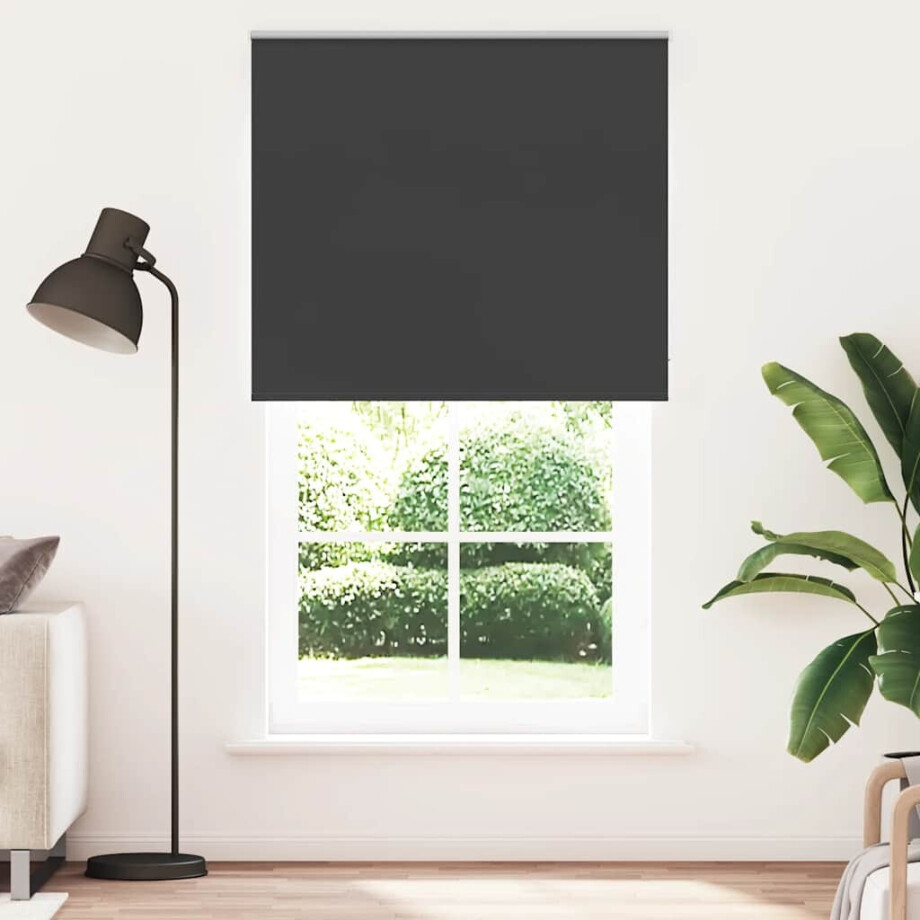 vidaXL Rolgordijn verduisterend 135x230 cm stofbreedte 131,6 cm zwart afbeelding 1