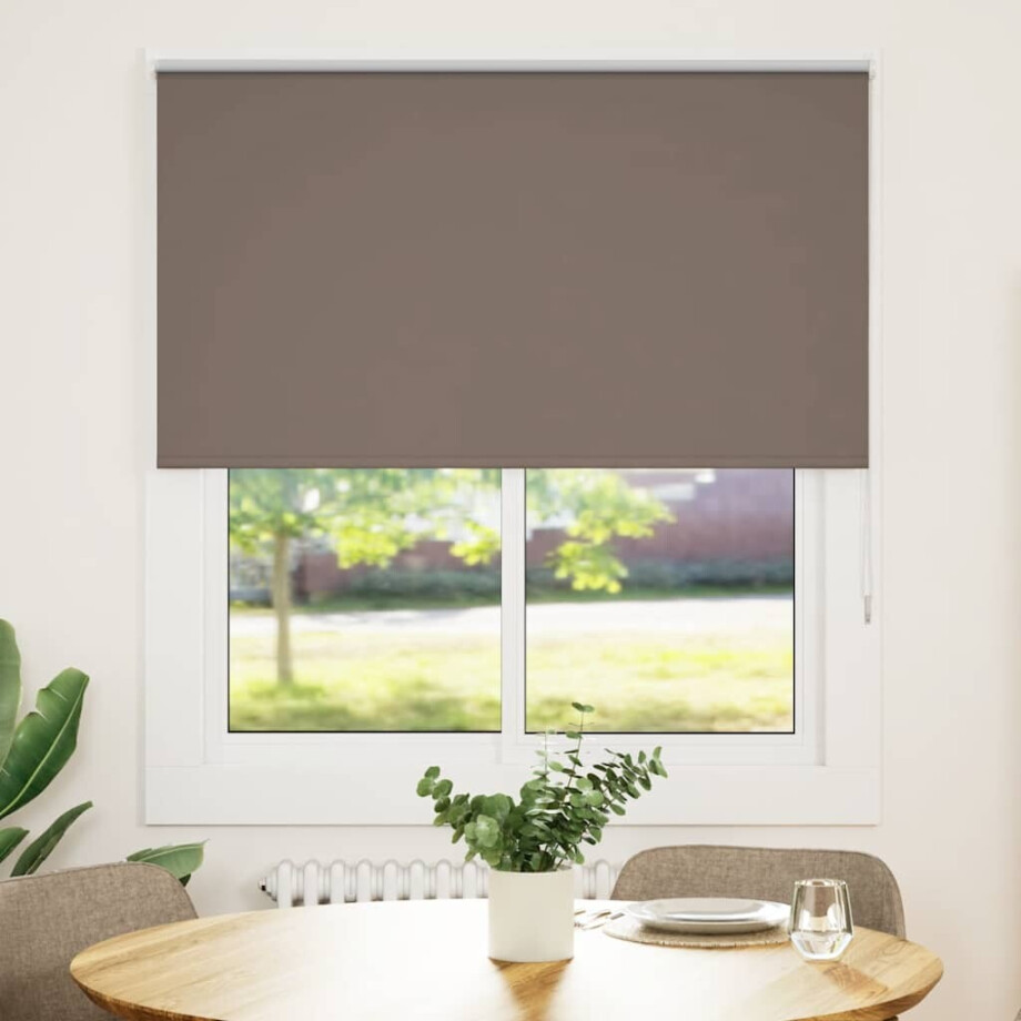 vidaXL Rolgordijn verduisterend koffie 130x150 cm stofbreedte 126,6 cm afbeelding 1