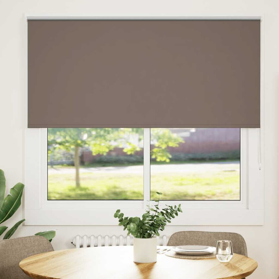 vidaXL Rolgordijn verduisterend koffie 145x150 cm stofbreedte 141,6 cm afbeelding 1