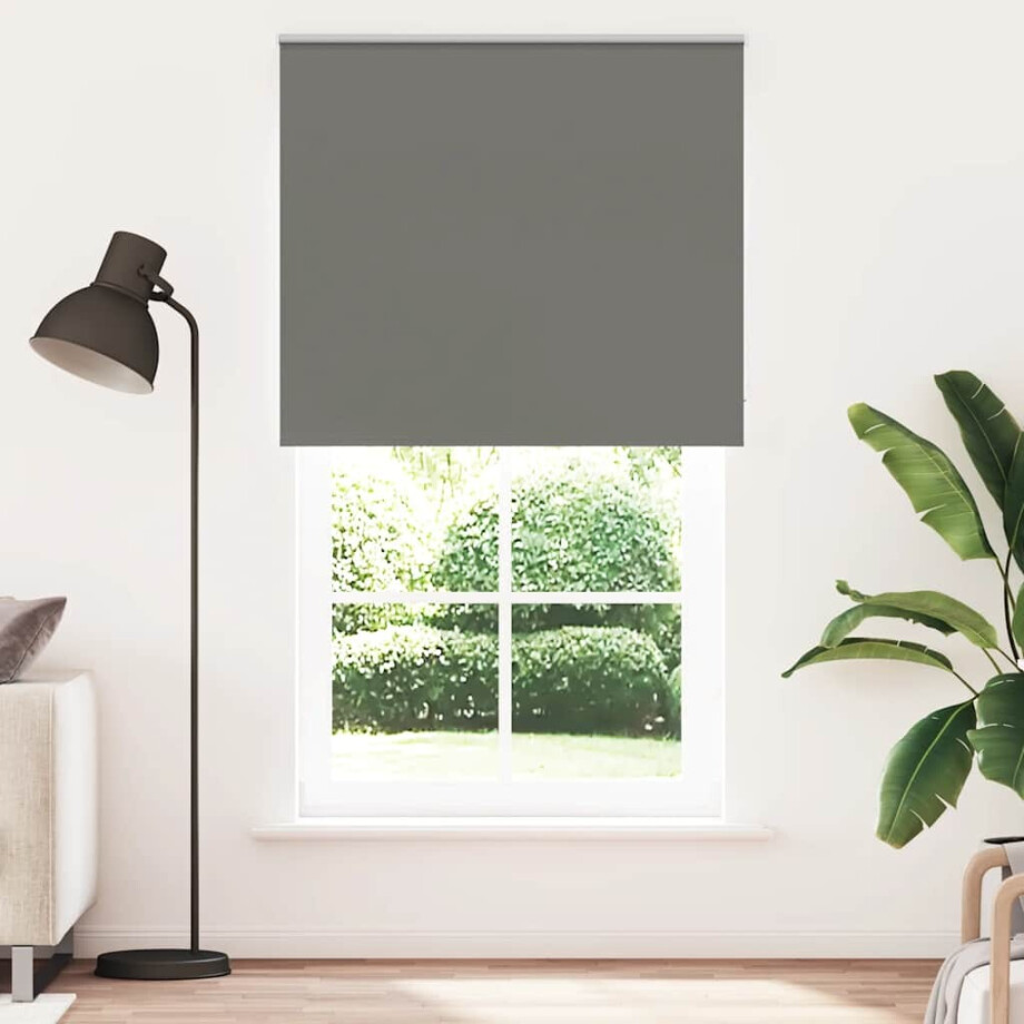 vidaXL Rolgordijn verduisterend 130x230 cm stofbreedte 126,6 cm grijs vidaXL Rolgordijn verduisterend 130x230 cm stofbreedte 126,6 cm grijs afbeelding 1