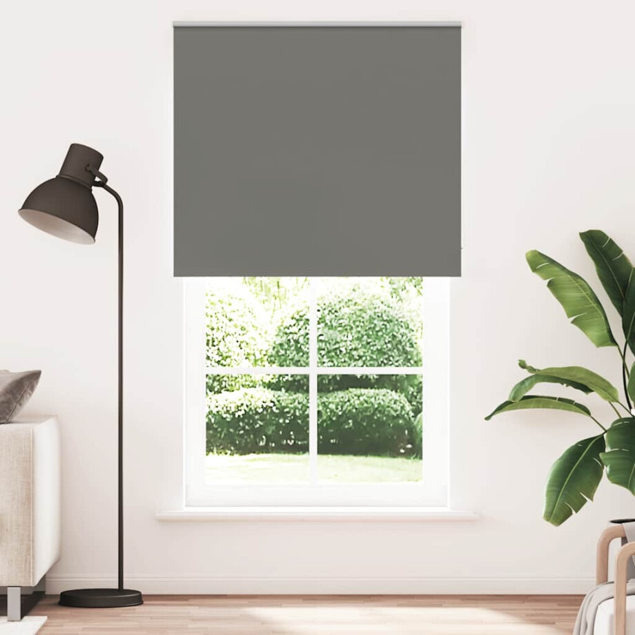 vidaXL Rolgordijn verduisterend 145x230 cm stofbreedte 141,6 cm grijs afbeelding 1