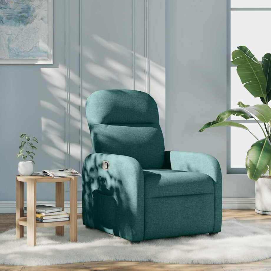 vidaXL Fauteuil verstelbaar stof donkergroen vidaXL Fauteuil verstelbaar stof donkergroen afbeelding 1