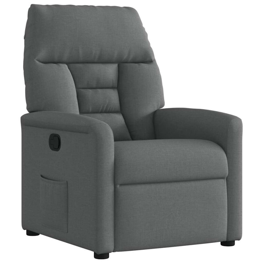 vidaXL Relaxfauteuil Donkergrijze Stof afbeelding 1