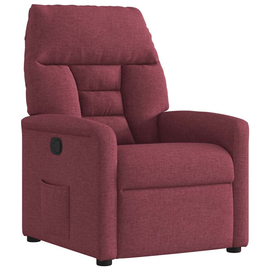vidaXL Fauteuil verstelbaar stof wijnrood afbeelding 1