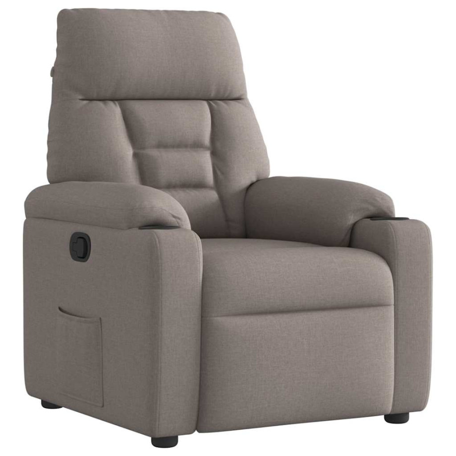 vidaXL Fauteuil verstelbaar stof taupe afbeelding 1