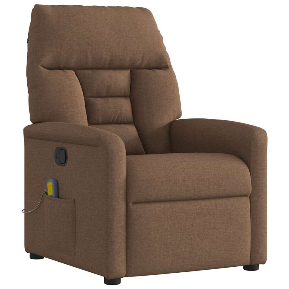 vidaXL Massagestoel verstelbaar stof bruin vidaXL Massagestoel verstelbaar stof bruin afbeelding 1