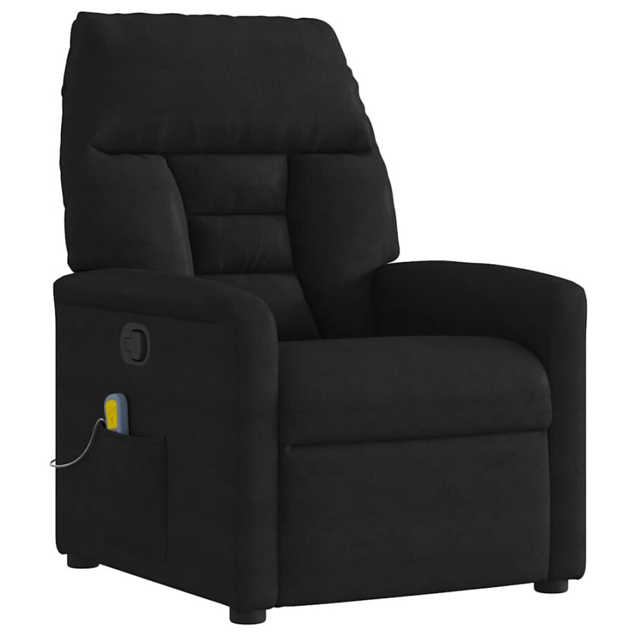 vidaXL Massagestoel microvezelstof zwart afbeelding 1