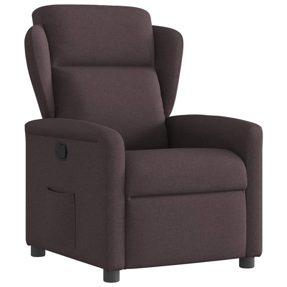 vidaXL Fauteuil verstelbaar stof donkerbruin afbeelding 1