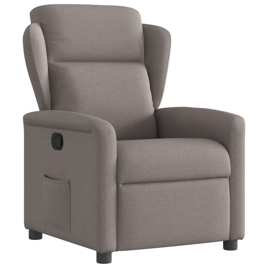 vidaXL Fauteuil verstelbaar stof taupe afbeelding 1