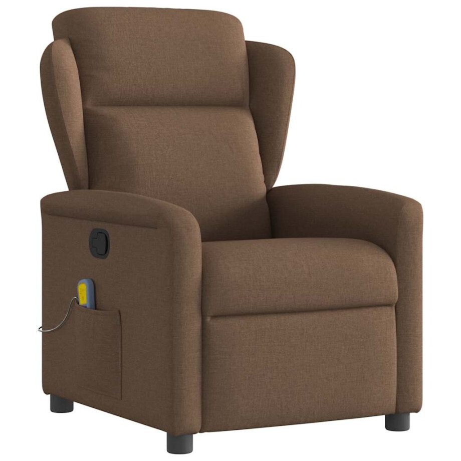 vidaXL Massagestoel verstelbaar stof bruin vidaXL Massagestoel verstelbaar stof bruin afbeelding 1