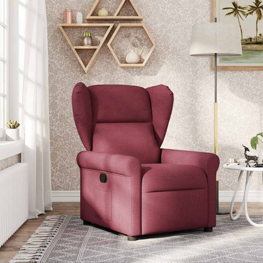 vidaXL Fauteuil verstelbaar stof wijnrood vidaXL Fauteuil verstelbaar stof wijnrood afbeelding 1