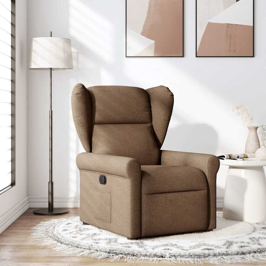 vidaXL Fauteuil verstelbaar stof bruin vidaXL Fauteuil verstelbaar stof bruin afbeelding 1