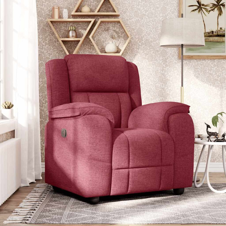 vidaXL Fauteuil verstelbaar stof wijnrood vidaXL Fauteuil verstelbaar stof wijnrood afbeelding 1