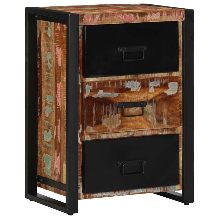 vidaXL Ladekast Multicolor 50x35x70 cm Massief Hout Hergebruikt vidaXL Ladekast Multicolor 50x35x70 cm Massief Hout Hergebruikt afbeelding 1