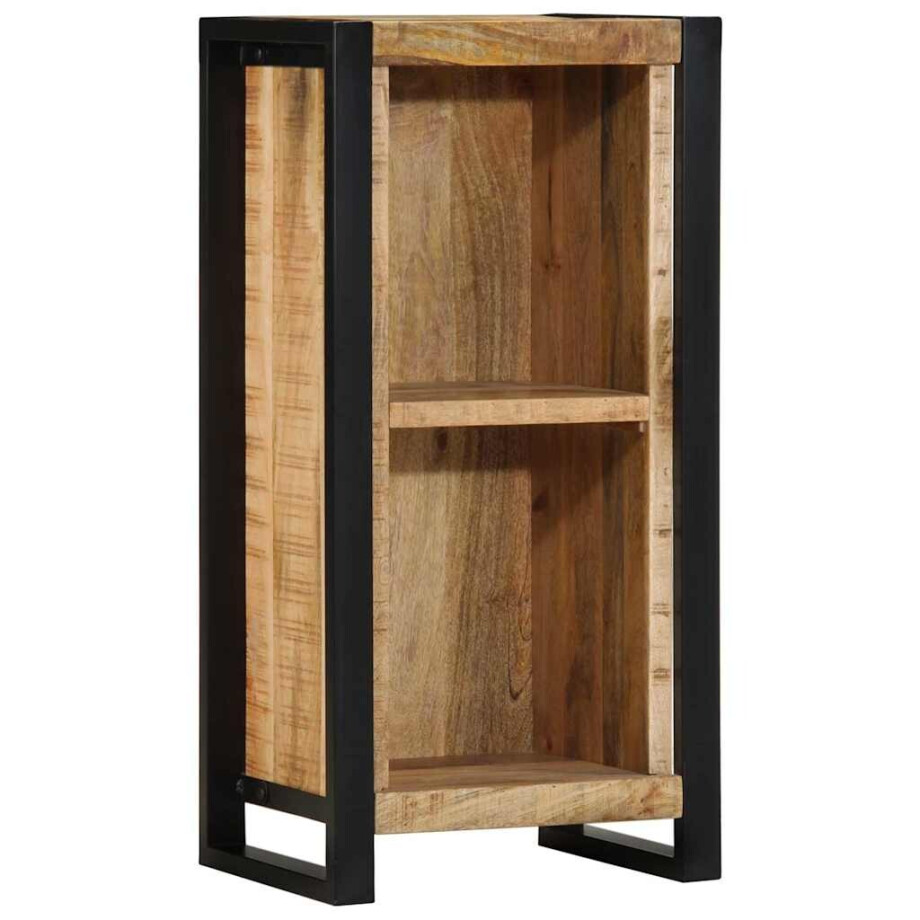 vidaXL Nachtkastje met plank Bruin 40 x 30 x 80 cm Massief mangohout afbeelding 1