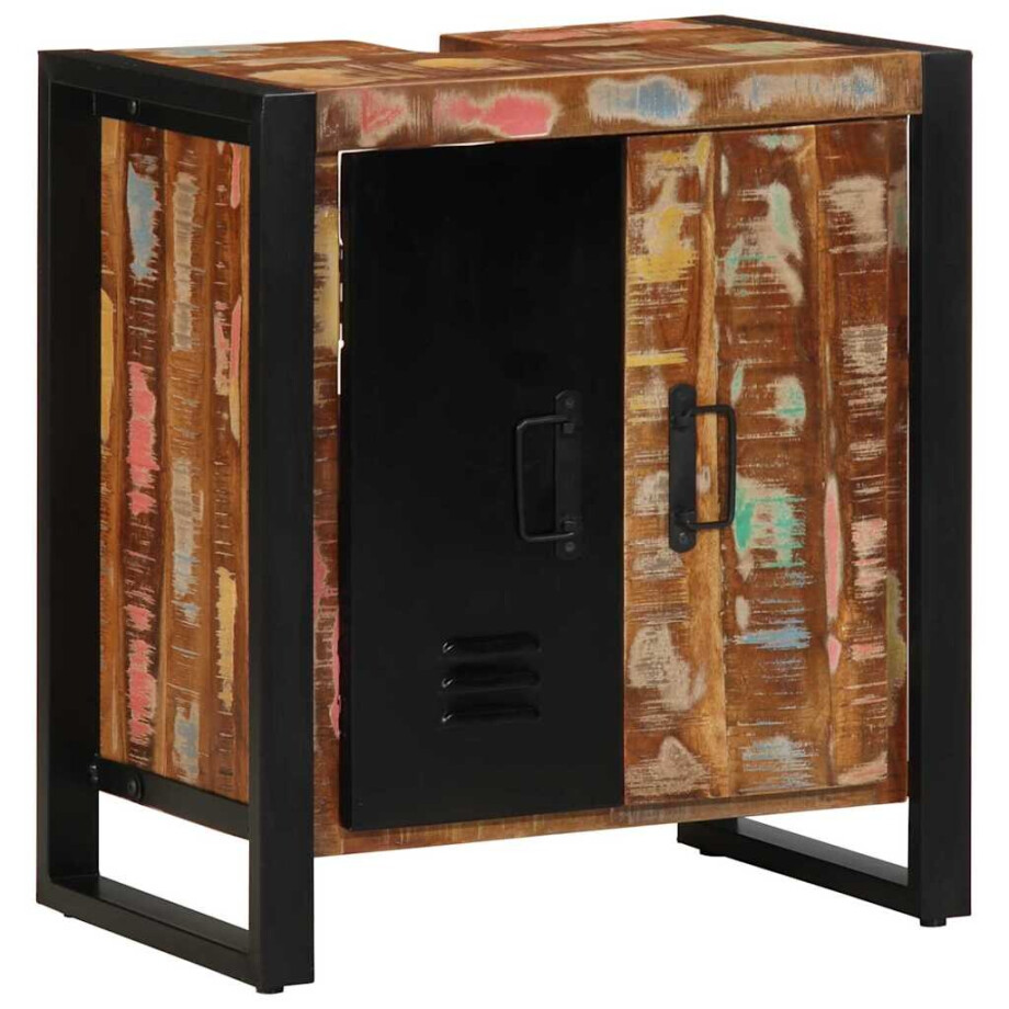 vidaXL Badkamerkast Bruin 55 x 35 x 60 cm Massief Gerecycled Hout afbeelding 1