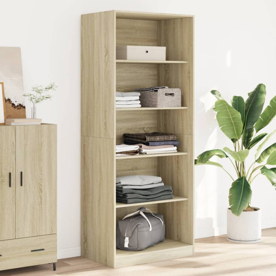 vidaXL Kledingkast 80x50x200 cm bewerkt hout sonoma eikenkleurig afbeelding 1