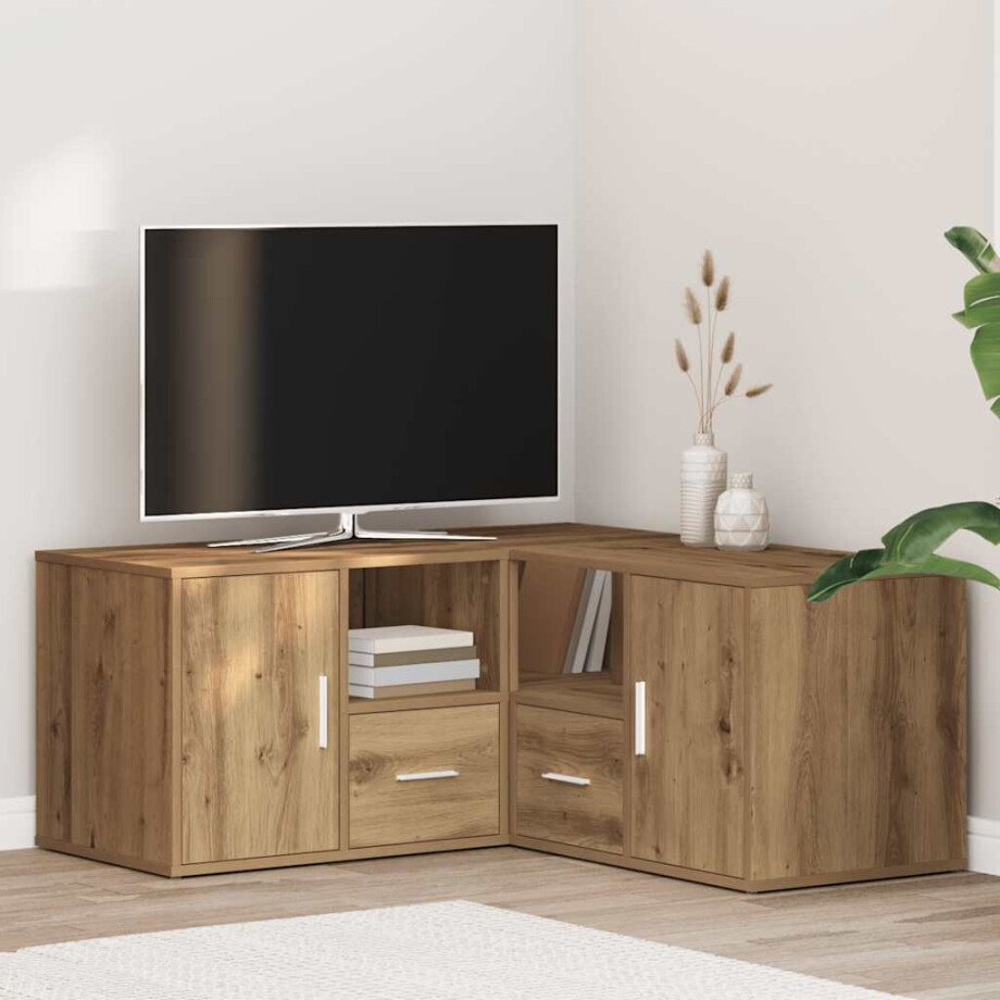 vidaXL Hoekkast 160x40x45 cm bewerkt hout artisanaal eiken vidaXL Hoekkast 160x40x45 cm bewerkt hout artisanaal eiken afbeelding 1