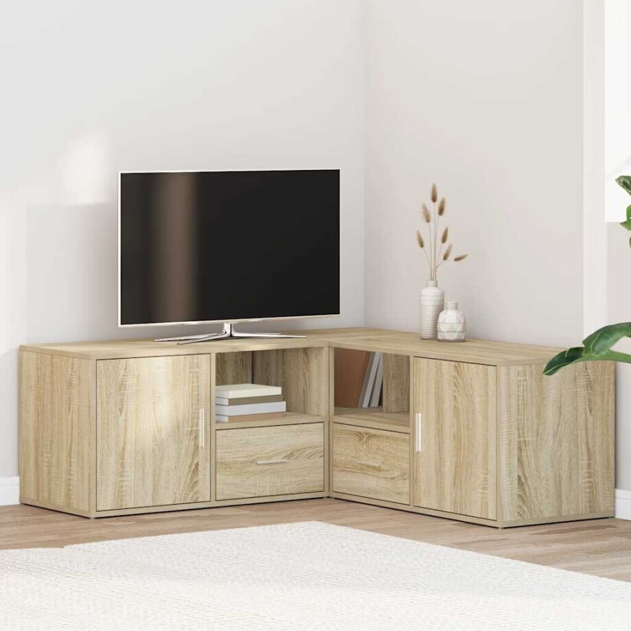 vidaXL Hoekkast 200x40x45 cm bewerkt hout sonoma eikenkleurig afbeelding 1