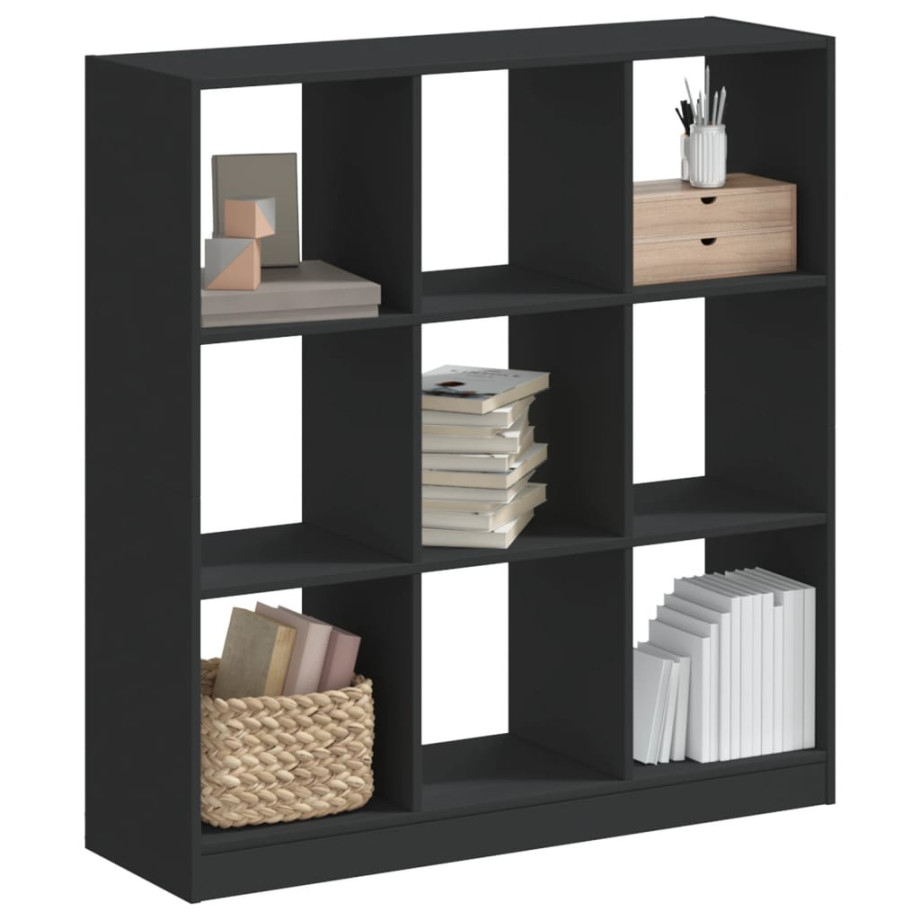 vidaXL Boekenkast 102x32x108 cm bewerkt hout zwart afbeelding 1