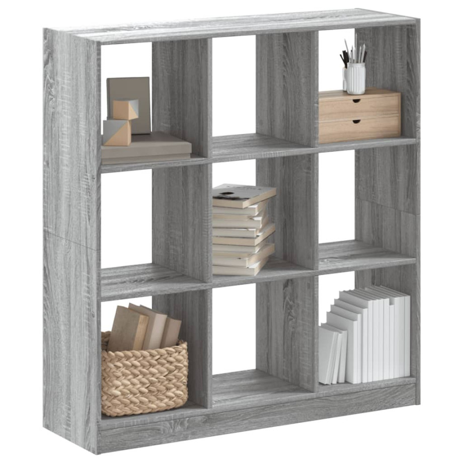 vidaXL Boekenkast 102x32x108 cm bewerkt hout grijs sonoma eikenkleurig afbeelding 1