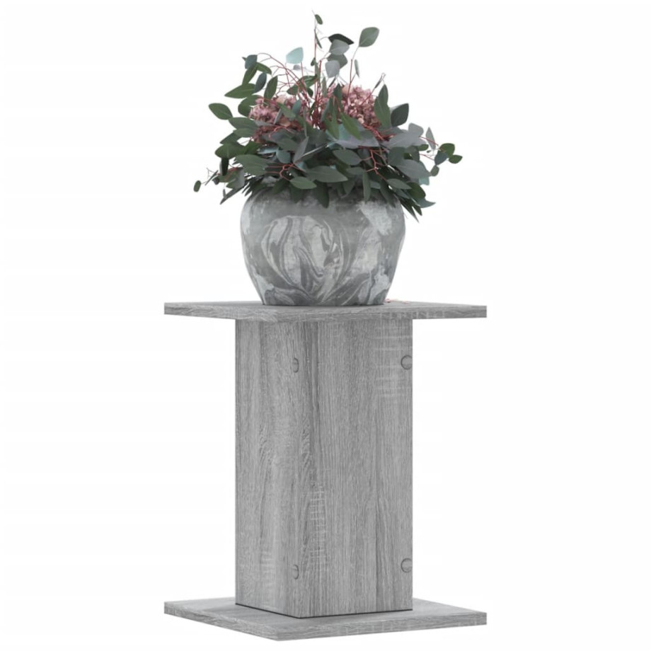 vidaXL Plantenstandaards 2 st 30x30x40 cm bewerkt hout grijs sonoma afbeelding 1
