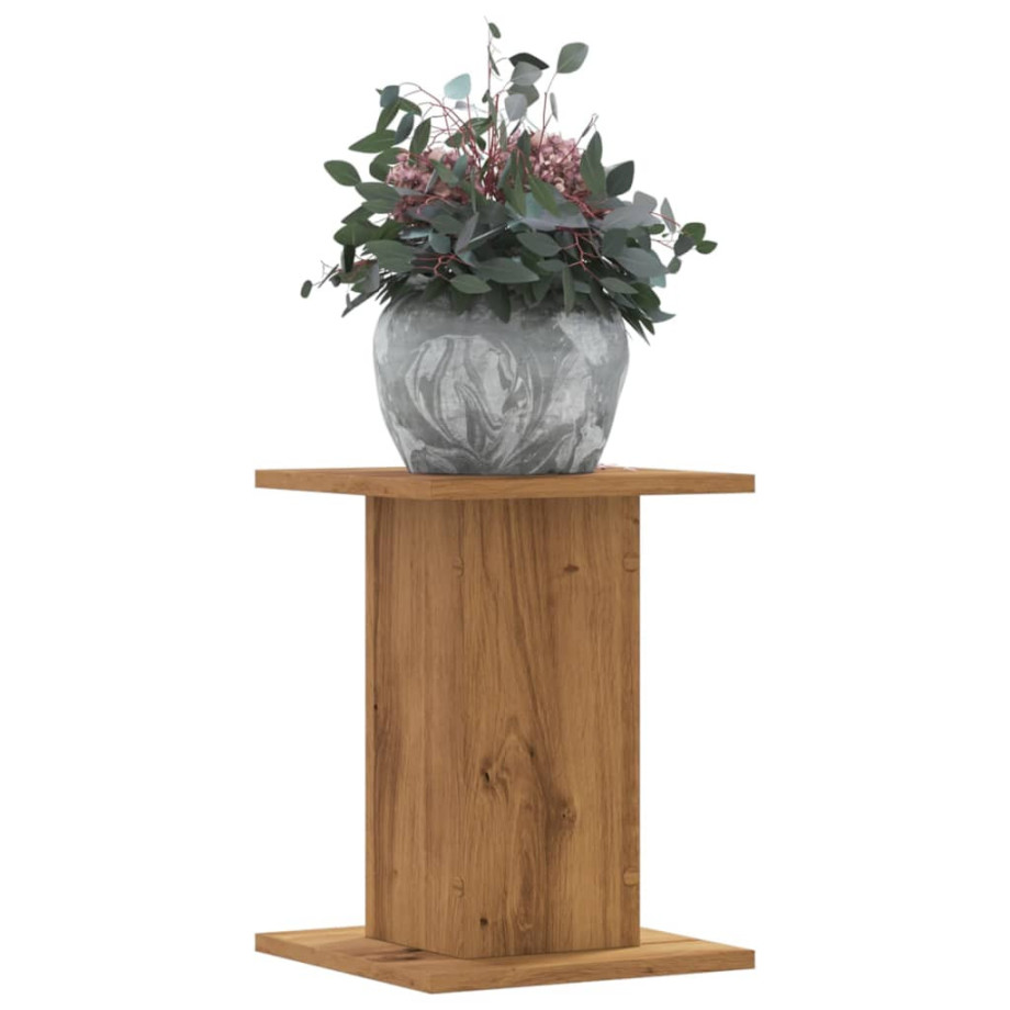 vidaXL Plantenstandaards 2 st 30x30x40 cm hout artisanaal eiken afbeelding 1