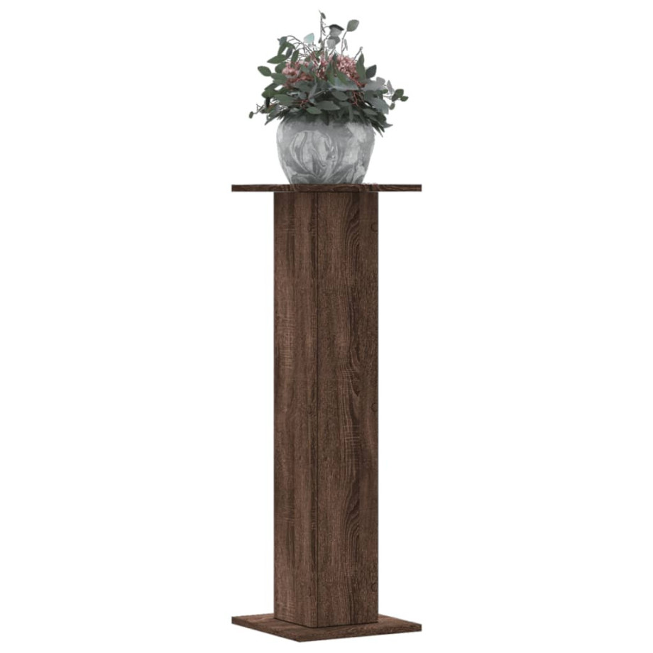 vidaXL Plantenstandaards 2 st 30x30x95 cm bewerkt hout bruin eiken afbeelding 1