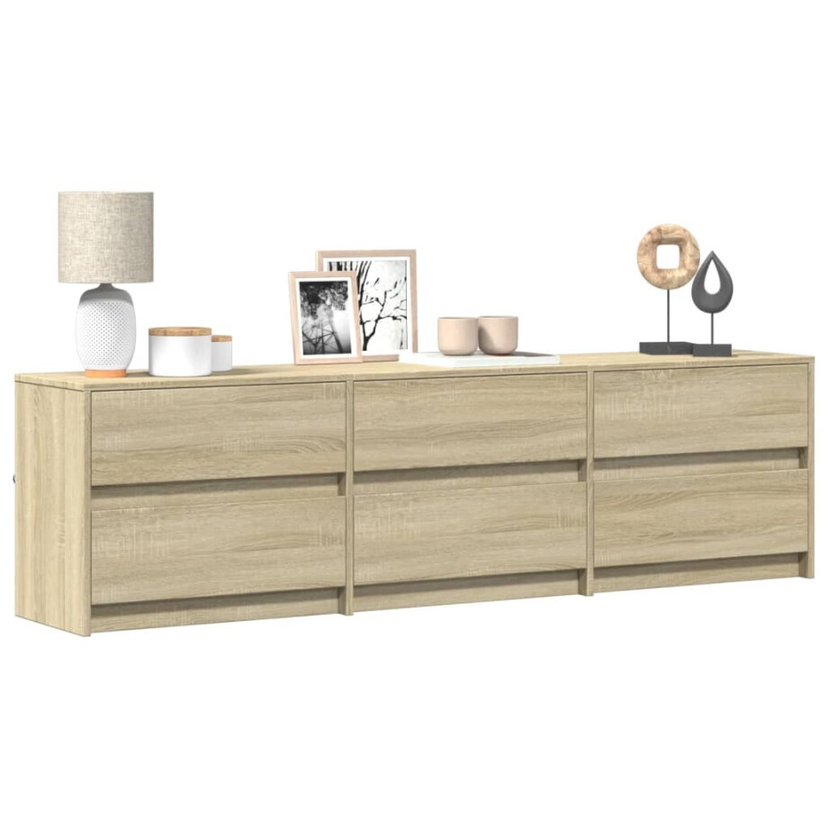 vidaXL Tv-meubel met LED 180x34x50 cm bewerkt hout sonoma eikenkleurig afbeelding 1