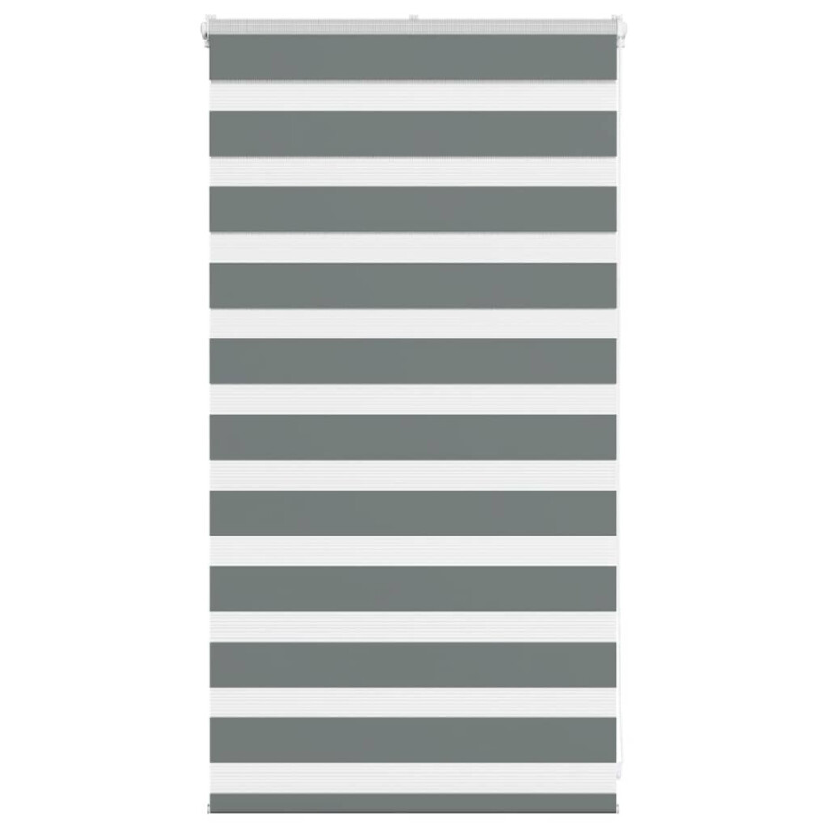 vidaXL Zebra rolgordijn 80x100 cm stofbreedte 75,9 cm donkergrijs afbeelding 1