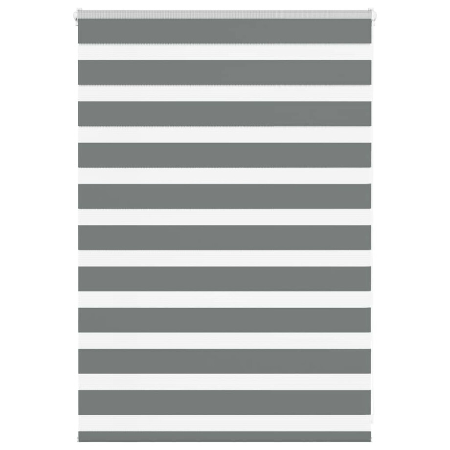 vidaXL Zebra rolgordijn 115x100 cm stofbreedte 110,9 cm donkergrijs afbeelding 1