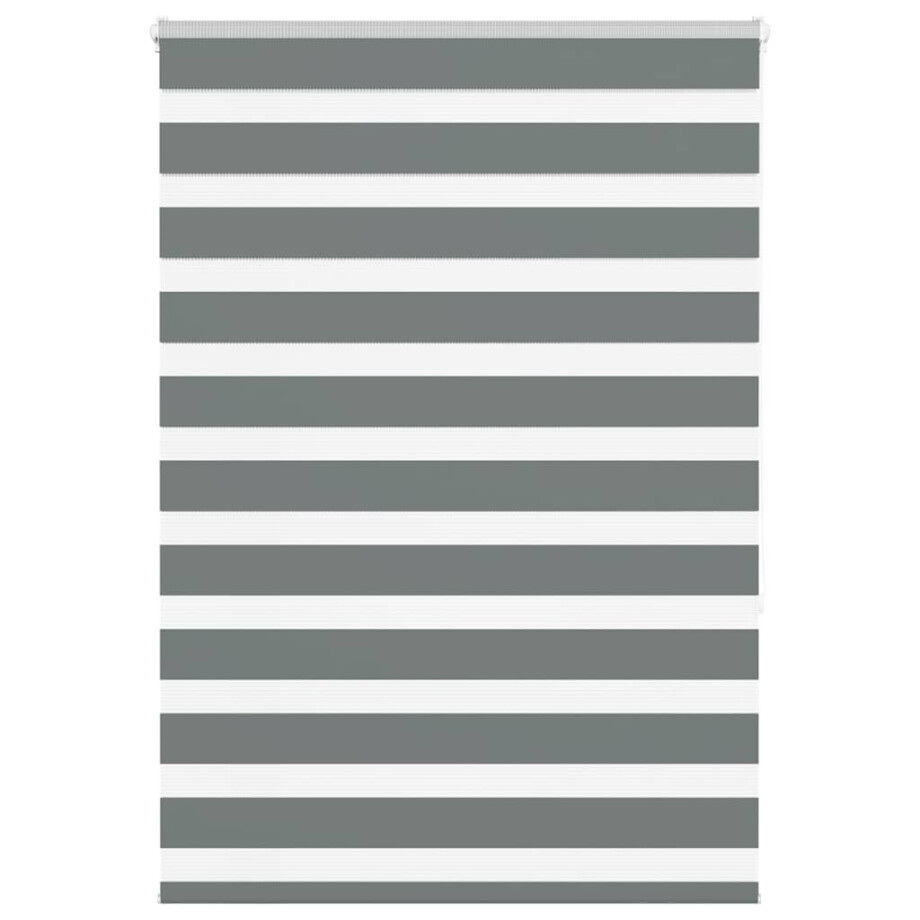 vidaXL Zebra rolgordijn 110x150 cm stofbreedte 105,9 cm donkergrijs afbeelding 1