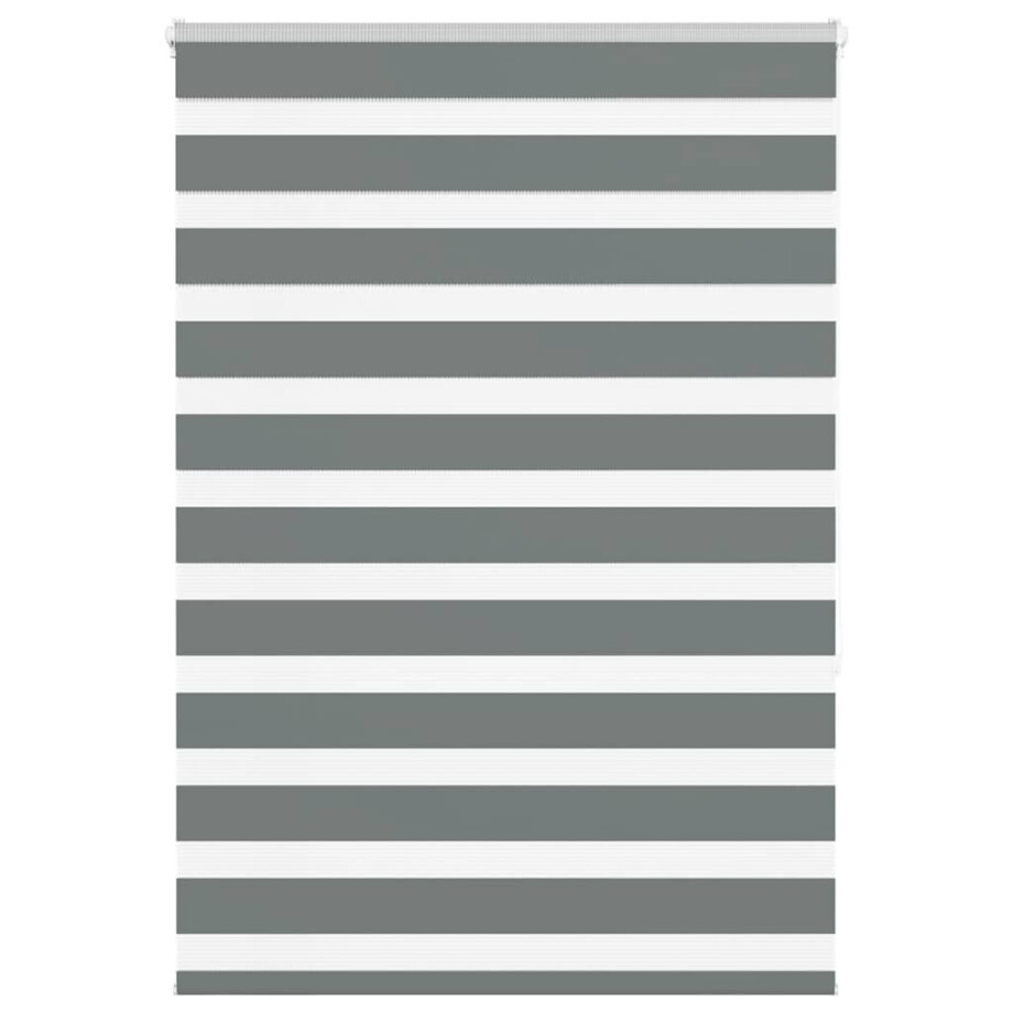 vidaXL Zebra rolgordijn 115x150 cm stofbreedte 110,9 cm donkergrijs afbeelding 1