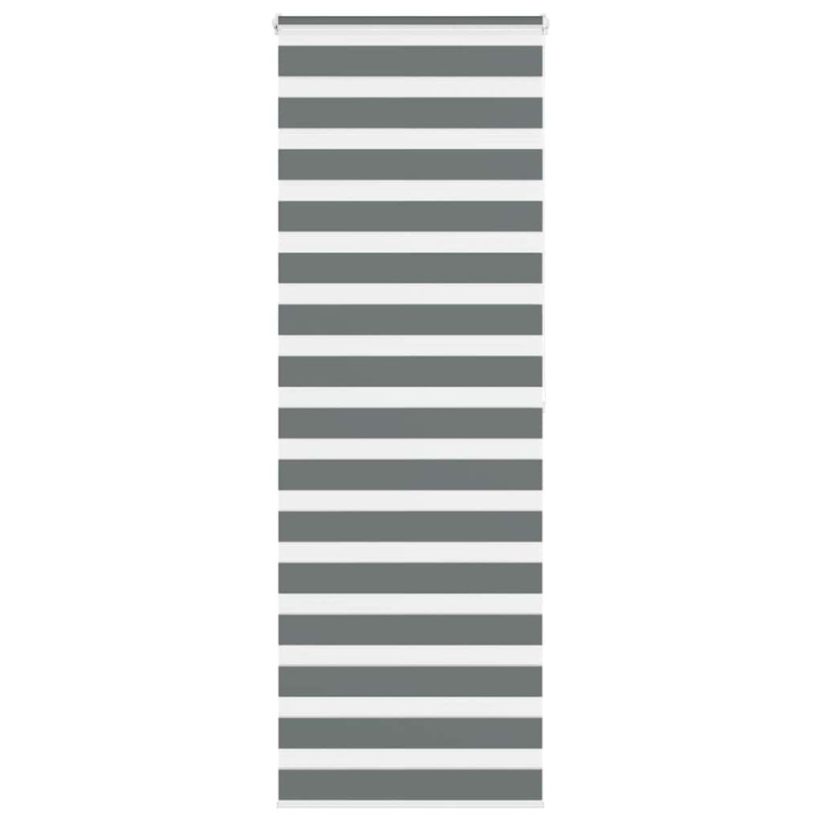 vidaXL Zebra rolgordijn 80x200 cm stofbreedte 75,9 cm donkergrijs afbeelding 1