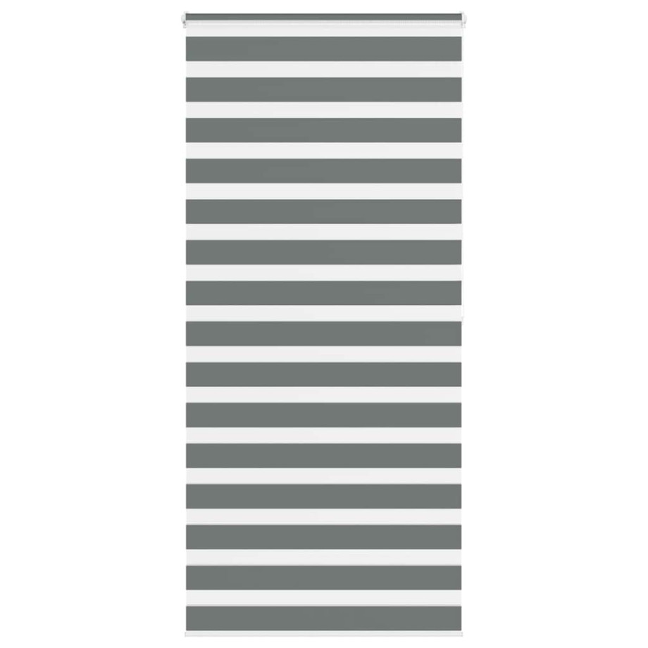 vidaXL Zebra rolgordijn 110x200 cm stofbreedte 105,9 cm donkergrijs afbeelding 1