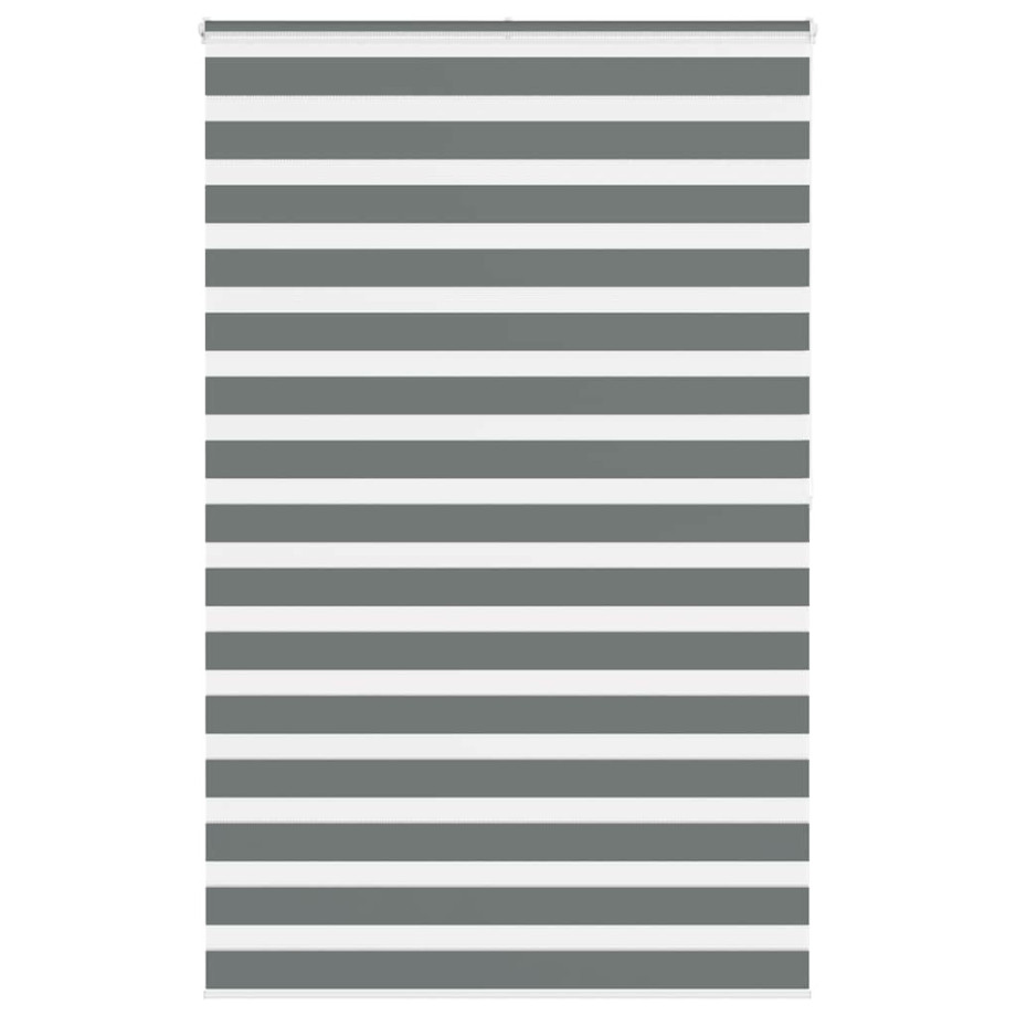 vidaXL Zebra rolgordijn 140x200 cm stofbreedte 135,9 cm donkergrijs afbeelding 1