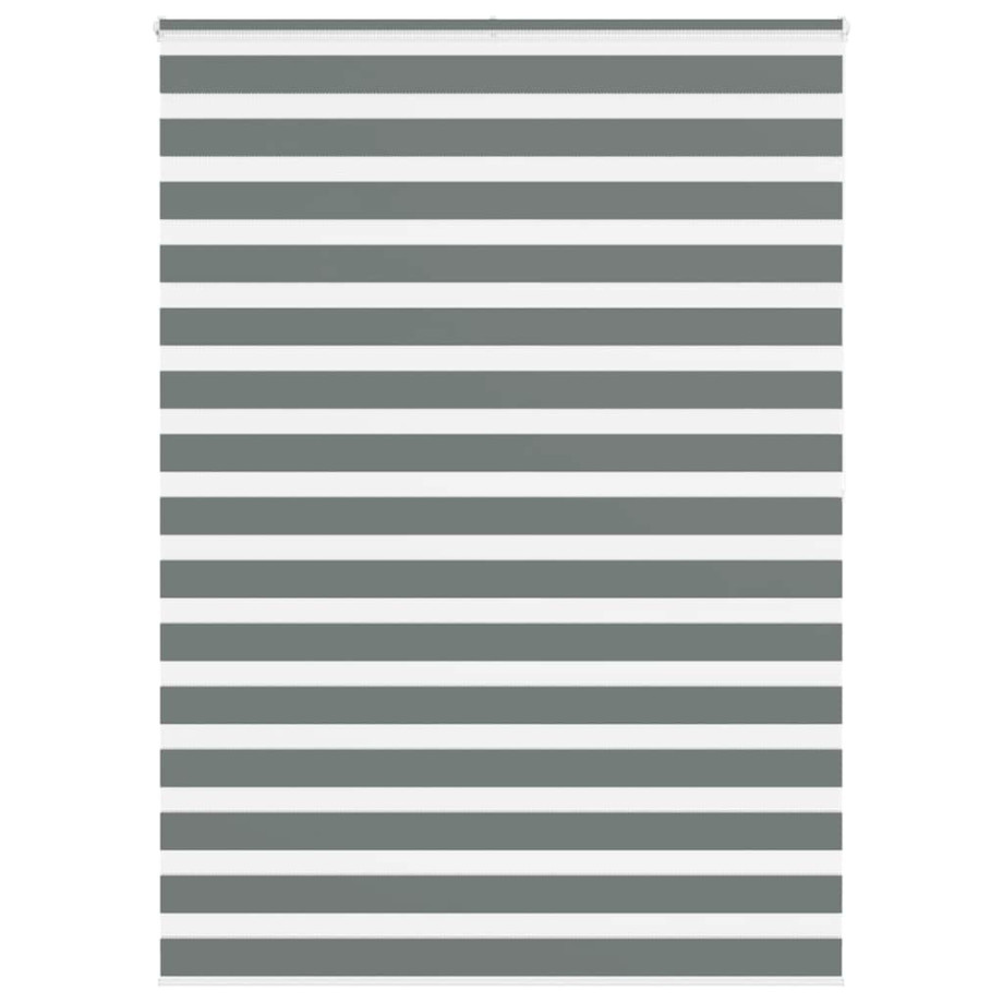 vidaXL Zebra rolgordijn 155x200 cm stofbreedte 150,9 cm donkergrijs afbeelding 1