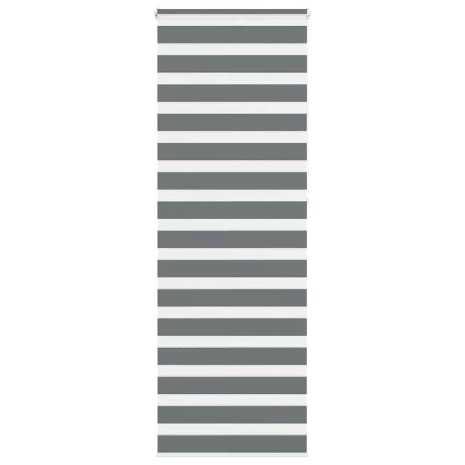 vidaXL Zebra rolgordijn 90x230 cm stofbreedte 85,9 cm donkergrijs afbeelding 1