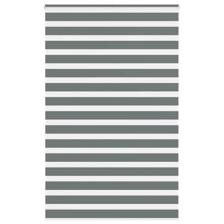 vidaXL Zebra rolgordijn 140x230 cm stofbreedte 135,9 cm donkergrijs afbeelding 1